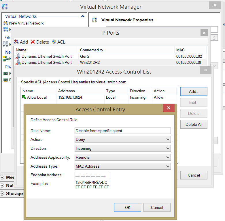 How many mac addresses are available for virtual network adapters created by hyper-v